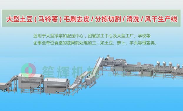 长春连续式土豆去皮清洗切割风干生产线